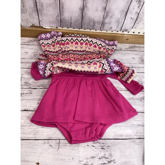 OEKO TEX Baby Girls Long-sleeved Pink Onesies 2 Set New with Tag Size 0-3 Months - Picture 2 of 3